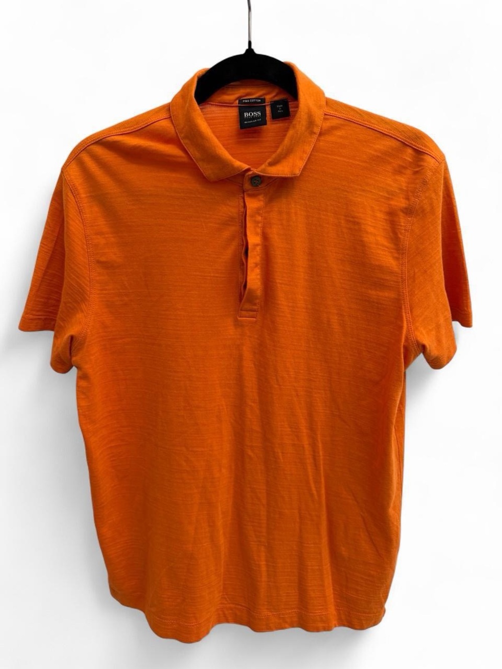 BOSS Hugo Boss Men’s Orange Pima Cotton Polo Shirt Regular Fit Medium